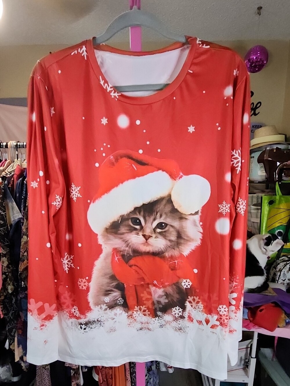 3x Christmas 🎄  kitten 😸 top 28ptp,  30L